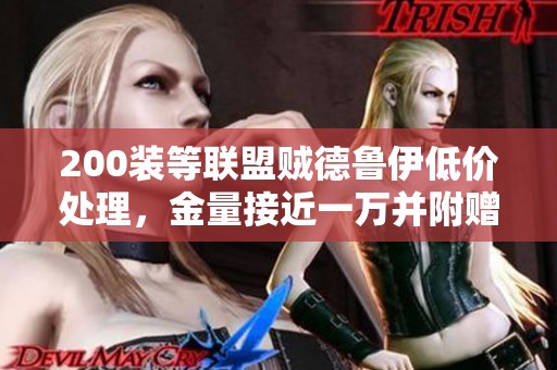 200装等联盟贼德鲁伊低价处理，金量接近一万并附赠单手蛋刀月