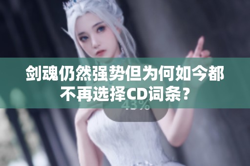 剑魂仍然强势但为何如今都不再选择CD词条？
